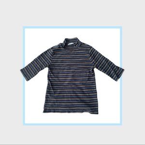 Zara high neck 3/4 neck sleeves ribbed tshirt top.